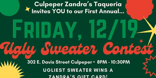 Ugly Sweater Contest at Culpeper Zandra's Taqueria