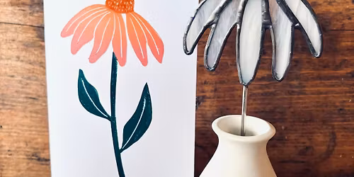 Echinacea Linocut and Glass Workshop