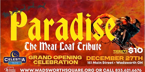 The Music of MEAT LOAF with PARADISE | Celestia Theater