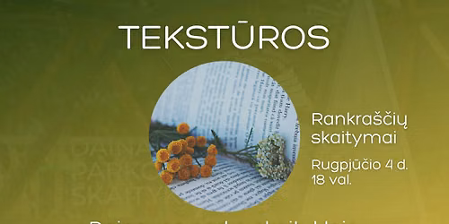TEKST\u016aROS: rankra\u0161\u010di\u0173 skaitymai Dainavos parko skaitykloje