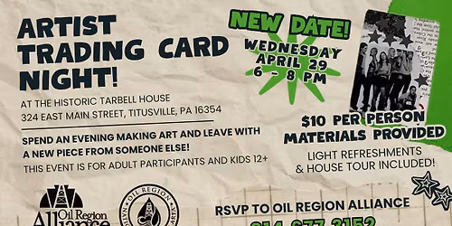 Artist Trading Card Night at the Tarbell House