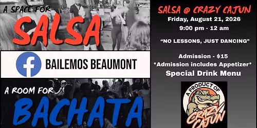 Salsa @ Crazy Cajun - Friday, August 21, 2026