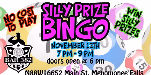 FREE Silly Prize Bingo