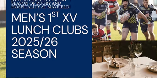 Men's 1st XV Lunch Club v Howe of Fife RFC (Premium Lunch)