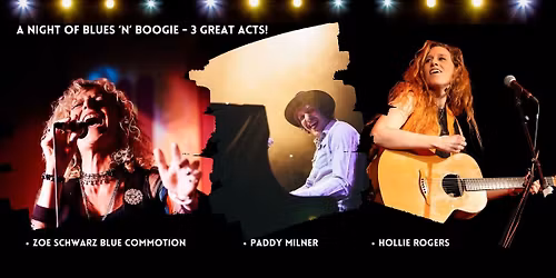 A Night of Blues 'n' Boogie - 3 great acts! Ropetackle Arts, Shoreham-by Sea W.Sussex. FRI 23 JAN 8p