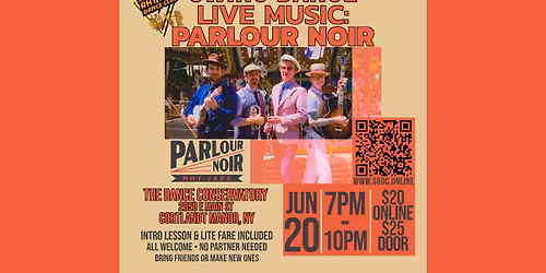 Monthly Swing Dance at TDC with Live Music: Parlour Noir