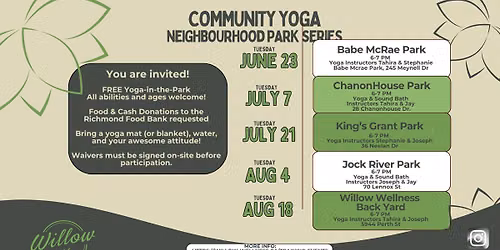 Community Yoga - Richmond Neighbourhood Park Series