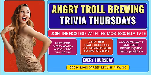 TRIVIA THURSDAYS AT ANGRY TROLL BREWING