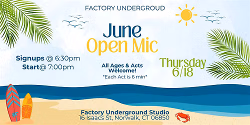 Open Mic Night at Factory Underground Studio