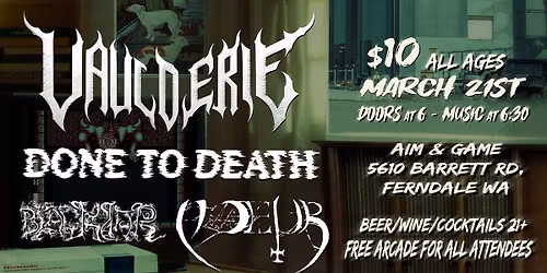 Vaulderie, Done to Death, Noceur, and BlackTar @ Aim & Game round 3!