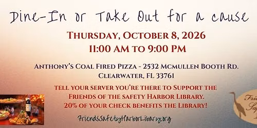 Dine for a Cause - Benefiting the Friends of the Safety Harbor Library