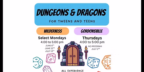 D&D at the Library @ Wilderness