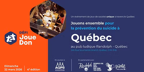 D\u00e9fi Joue Don - Pub ludique Randolph Qu\u00e9bec