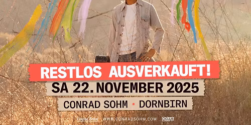AUSVERKAUFT! MILOW \u2022 Samstag, 22. November 2025 \u2022 Conrad Sohm Dornbirn