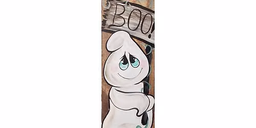 Ghost on a Pumpkin Porch Sign Paint & Sip Party!