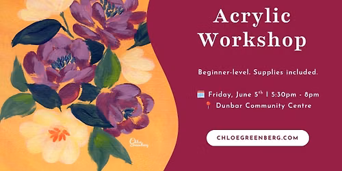 Acrylic Workshop - Peonies (\ud83d\udccdDunbar Community Centre)