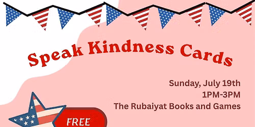 Speak Kindness Cards - Free Make and Take - Freedom and Community Theme