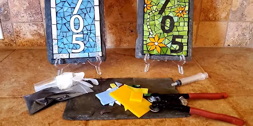 Mosaic House Number on Slate Class