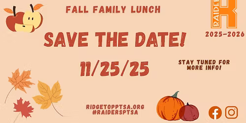 Fall Family Lunch Day - Save the Date