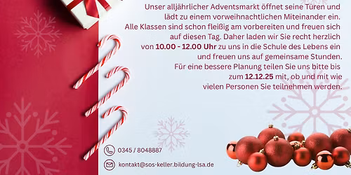Adventsmarkt der Schule des Lebens Helen Keller