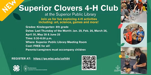 New 4-H Superior Clovers Club at the Superior Public Library