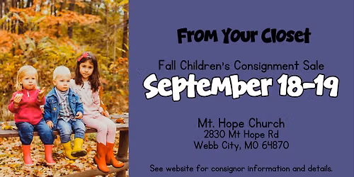 Children's Fall & Winter Consignment Sale