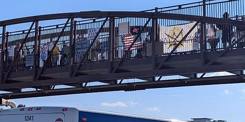 Thursday No Kings Bridge Brigade on 49th and Central