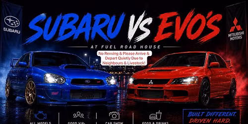 Subaru\u2019s Vs Evo\u2019s - Fuel Road House