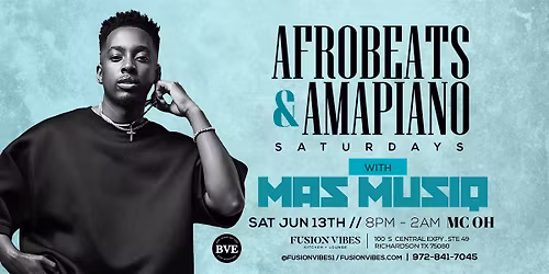 MAS MUSIC LIVE IN DALLAS-SOUTH AFRICAN AMAPIANO PRODUCER