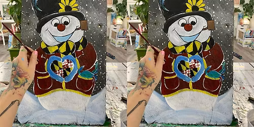 MD Snowman! Glen Burnie, Bubba\u2019s 33 with Artist Katie Detrich!