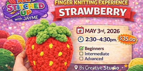 Finger Knitting STRAWBERRY
