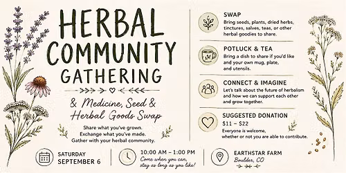 Herbal Community Gathering: Medicine, Seed, and Herbal Goods Swap