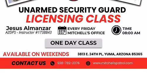 Unarmed Security Guard License - Training Class