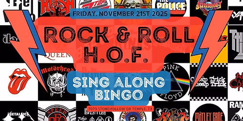 Rock & Roll Hall of Fame- Sing Along Bingo