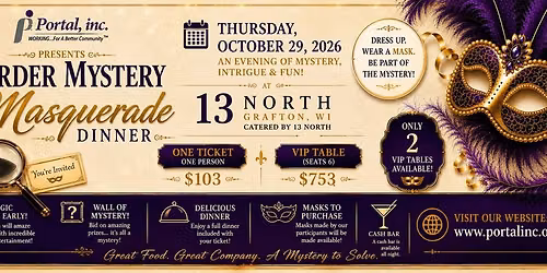 Portal Presents Murder Mystery Masquerade Dinner