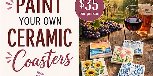 Paint Your Own Ceramic Coasters at Paradise Hills Vineyard & Winery