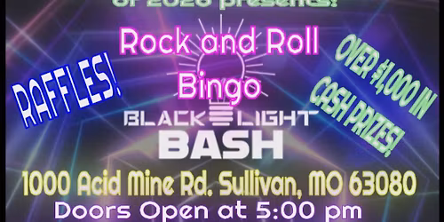 Rock and Roll Bingo Black Light Bash