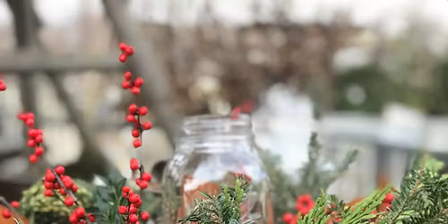Mason Jar Holiday Box Centerpiece at the Cold Harbor Brewing Company in Westborough!