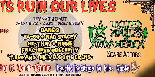 LROL: Live at Jobot! Scare Actors, Comics, Belly Dance, Mime, Bands, Psychics, & Live Podcast