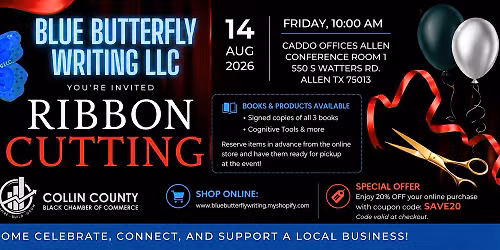 Blue Butterfly Ribbon Cutting