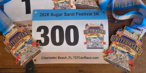 5K Clearwater Beach Sugar Sand Festival Run\/Walk With 5 Inch Medal Of Our 2026 Logo