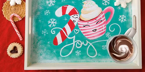 Paint and Sip: Jolly Friends Wood Tray