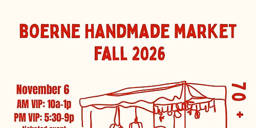 Boerne Handmade Market Fall 2026