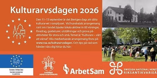Kulturarvsdag med \u00f6ppet hus, loppis och fika