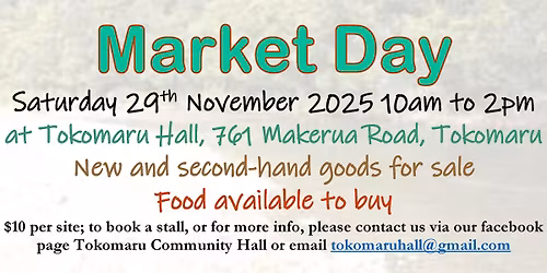 Tokomaru Hall Market Day November 2025