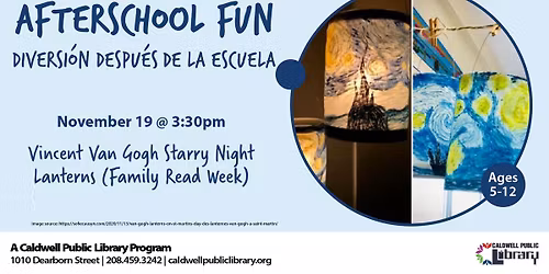 Afterschool Fun: Vincent VAn Gogh Starry Night Lanterns