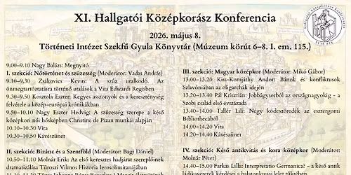 XI. Hallgat\u00f3i K\u00f6z\u00e9pkor\u00e1sz Konferencia