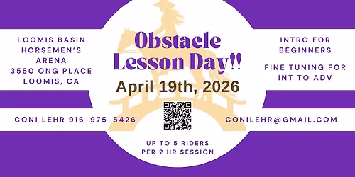 Obstacle Lesson Day! - April 19th - Loomis, CA