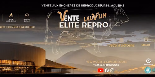 LAUV'LIM ELITE REPRO 2026 - Vente aux ench\u00e8res de reproducteurs Limousins 