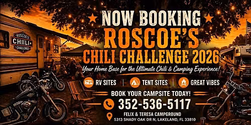 Roscoe\u2019s Chili Challenge 2026 Camping | Felix & Teresa Campground